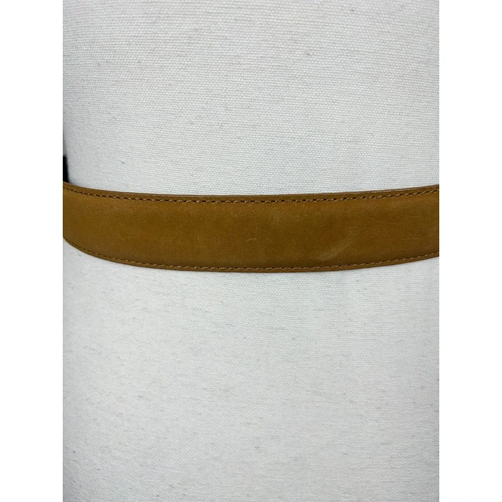 Lejon Belt Women S Tan Nubuck Leather Nordstrom Brass Buckle Tip USA VTG 80s 90s